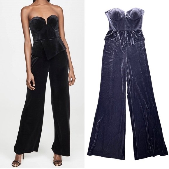 Yumi Kim Velvet Boss Jumpsuit in Slate NWT Size Small - Picture 1 of 12